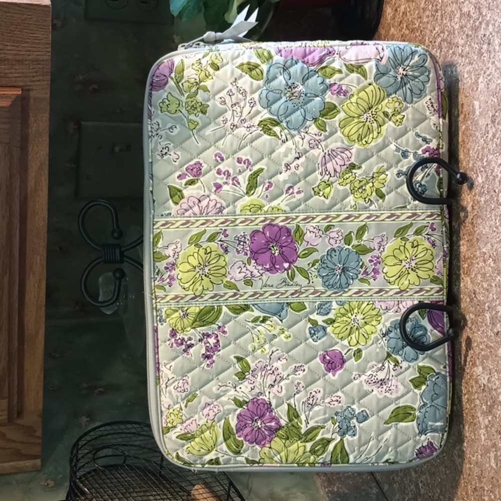 Vera Bradley Retired Watercolor Laptop Padded Organizer Carry Tote Bag NWOT